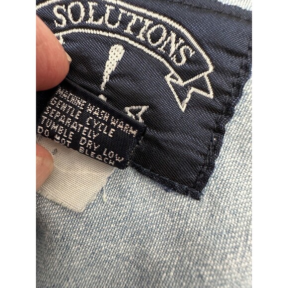 Solutions 80’sWoman Embroidered Denim Button Front Shirt S Blue Christmas‎ Large - Picture 5 of 8
